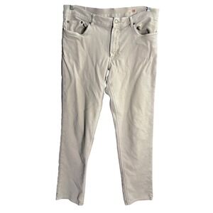 Faherty Brand Mens 5-Pocket Straight Leg Pants 35/30 Light Beige Stone Stretch